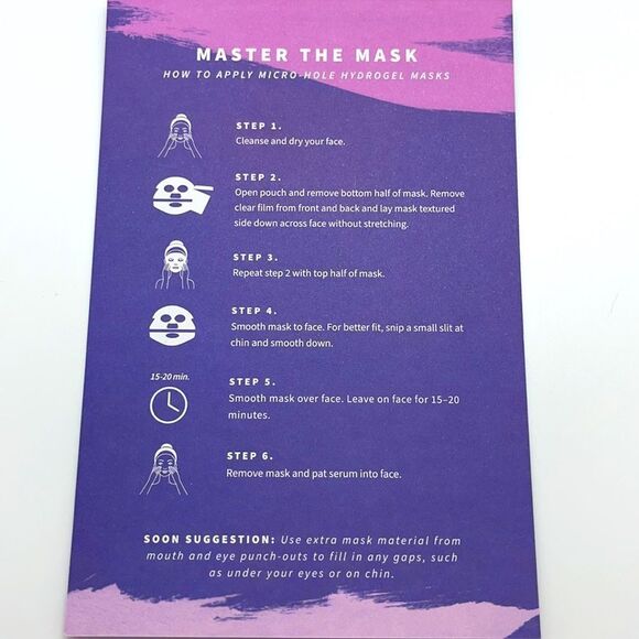 NWT SOON Skincare Micro-Hole Hydrogel Face Mask - Picture 6 of 6